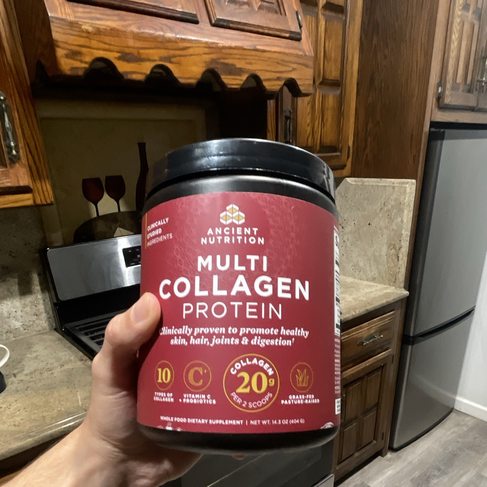 Ancient Nutrition Multi Collagen Protein Powder + Vit C Probiotic 14.3 oz