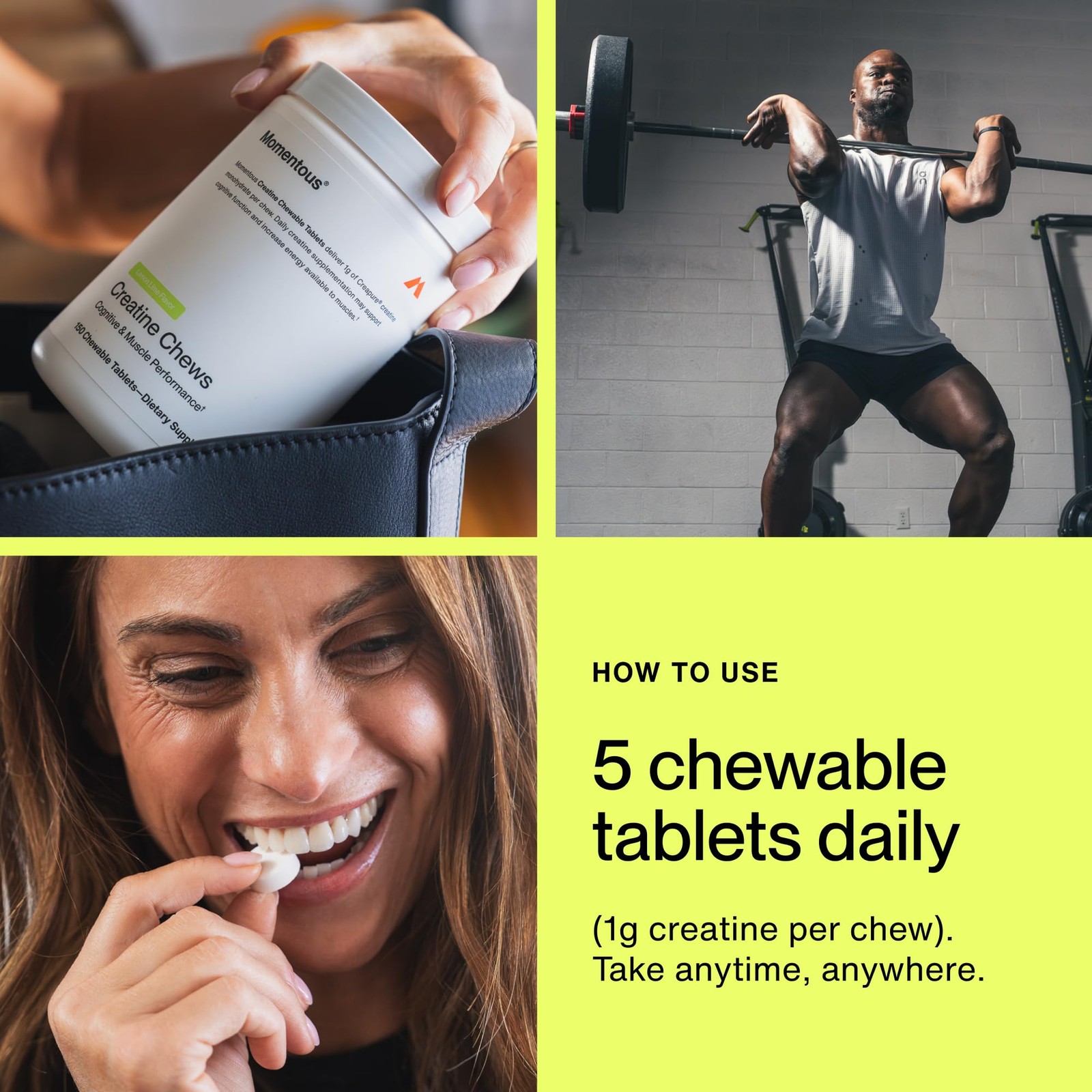 Momentous Creatine Chews – Creapure Creatine Monohydrate – Supports Strength,…