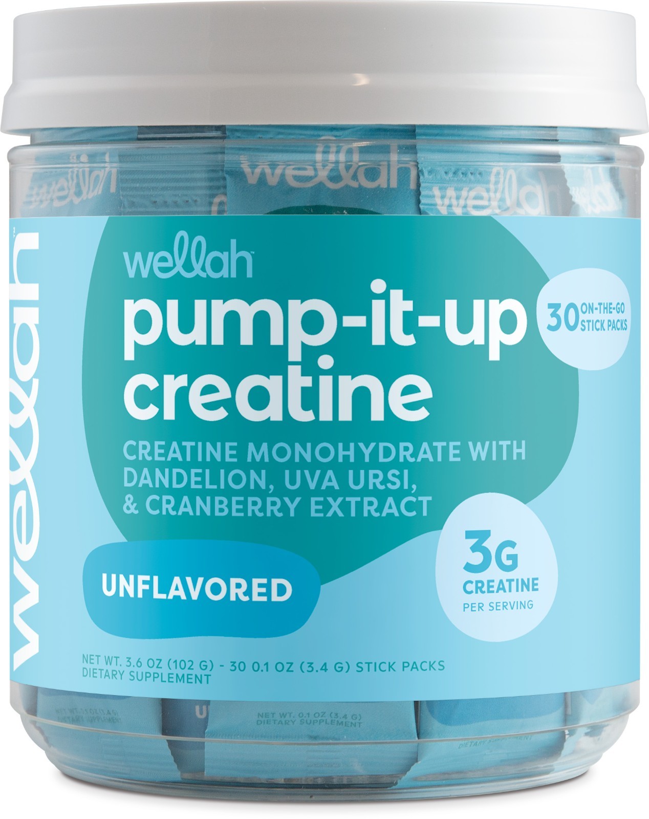 Wellah Pump-It-Up Creatine For Women (Unflavored) 30 Stick Packs – To-Go Packets