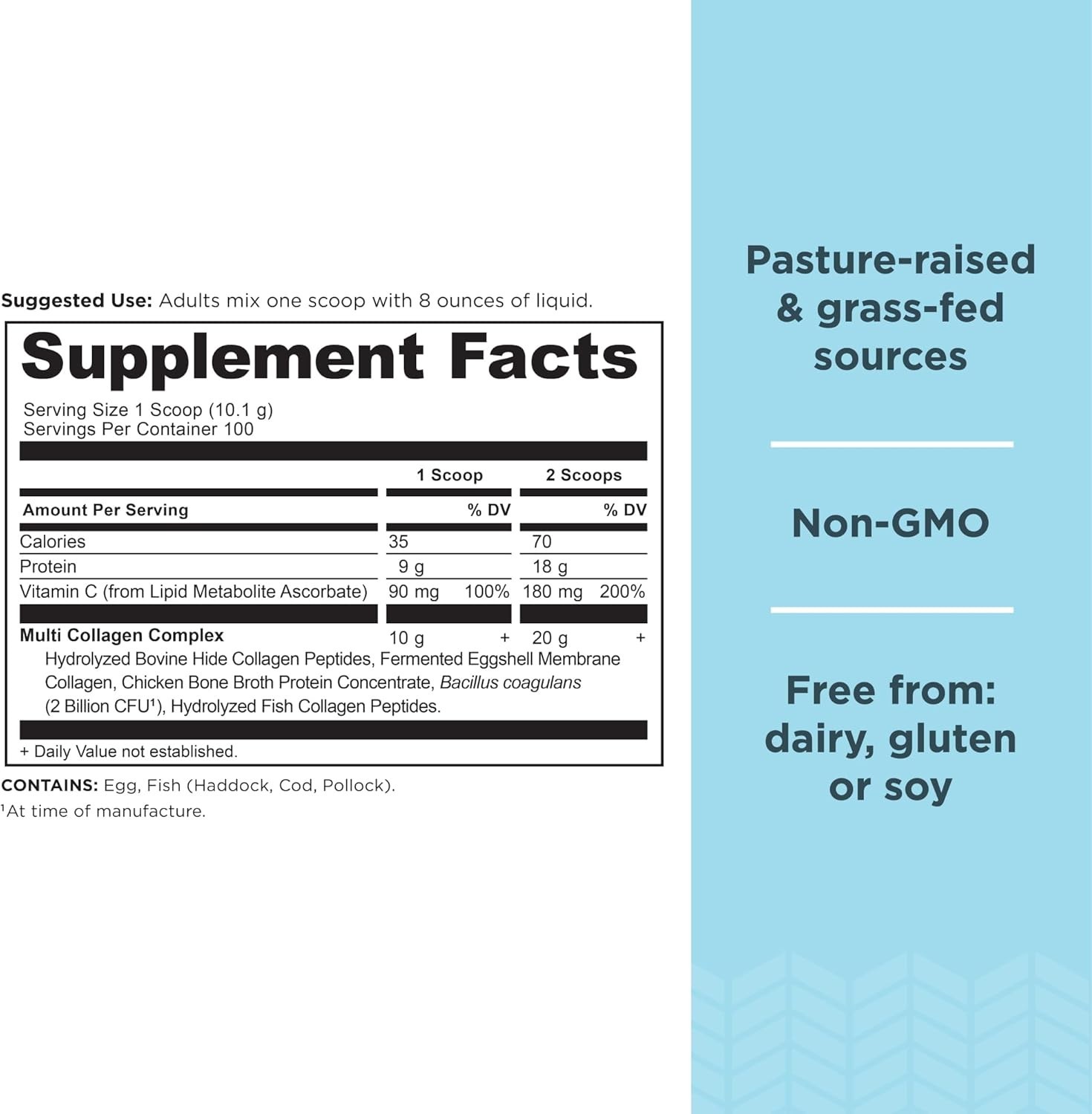 Ancient Nutrition Multi Collagen Protein Powder – Pure 100 Servings – Grass Fed