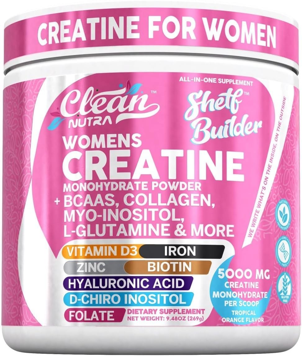 Creatine Monohydrate Powder for Women BCAA Collagen Biotin Hyaluronic Acid D3