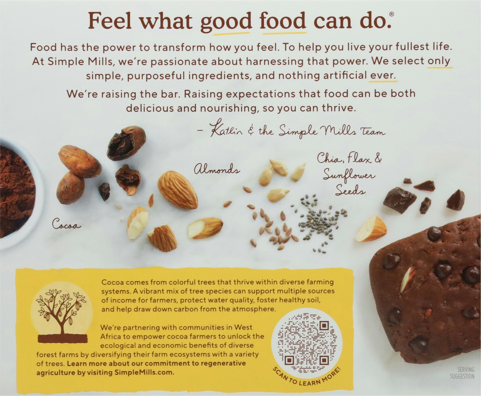 Simple Mills Bar Chocolate Brownie Soft Baked – 5.99 OZ (Pack of 6)