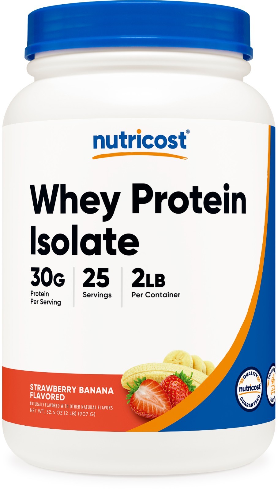 Nutricost Whey Protein Isolate (2 LB) Strawberry Banana Flavored – Gluten-Free