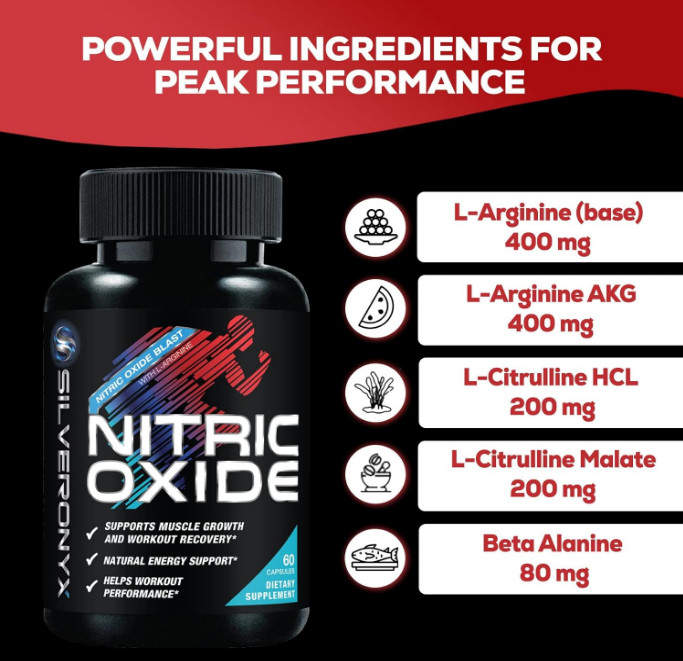 Oxido Nitrico Y L-Arginina Extra Fuerte Para Aumentar La Energia Muscular 60 Ct