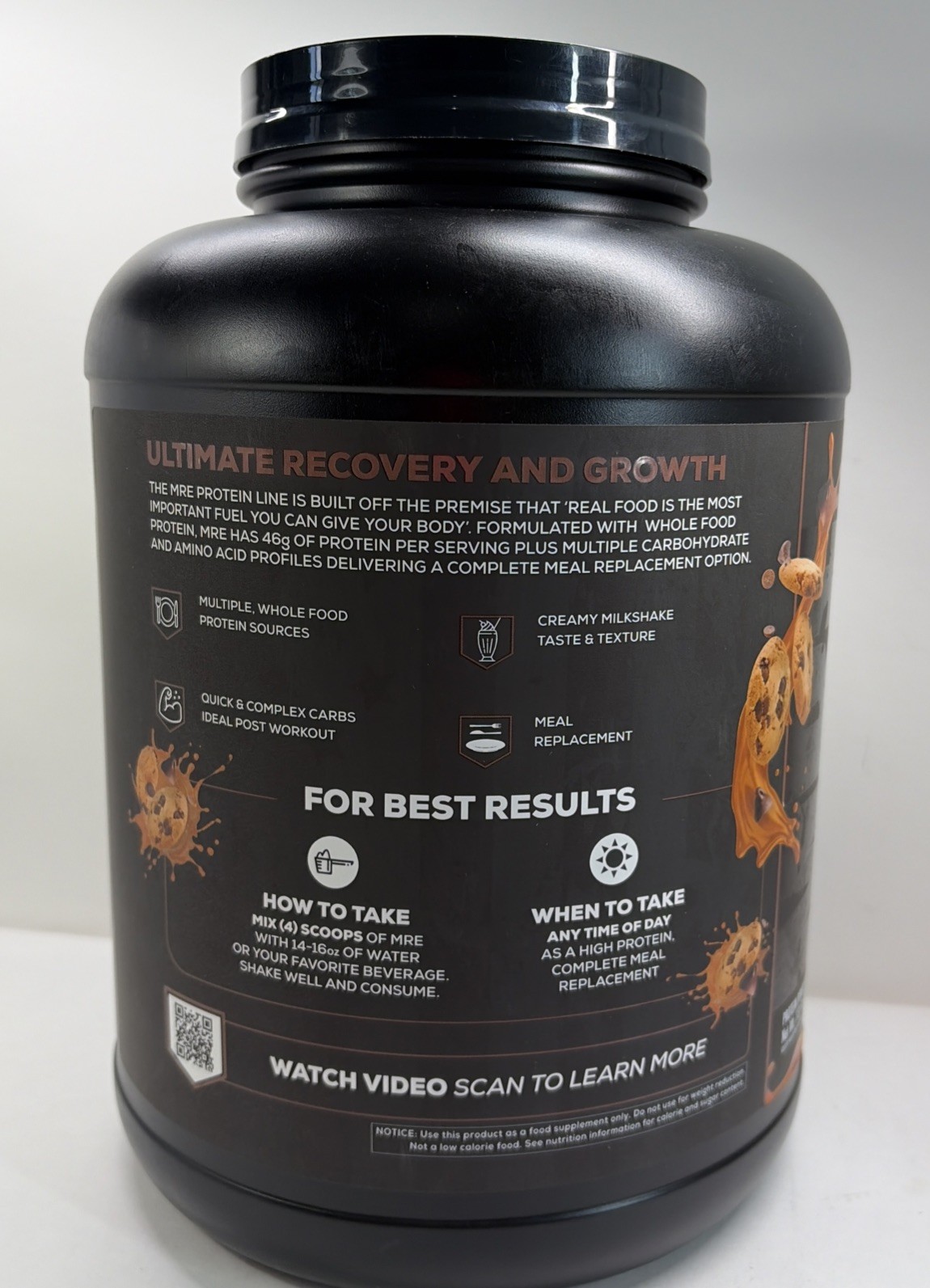 REDCON1 MRE MEAL REPLACEMENT Whole Food Protein 7lb OATMEAL CHOCOLATE CHIP.