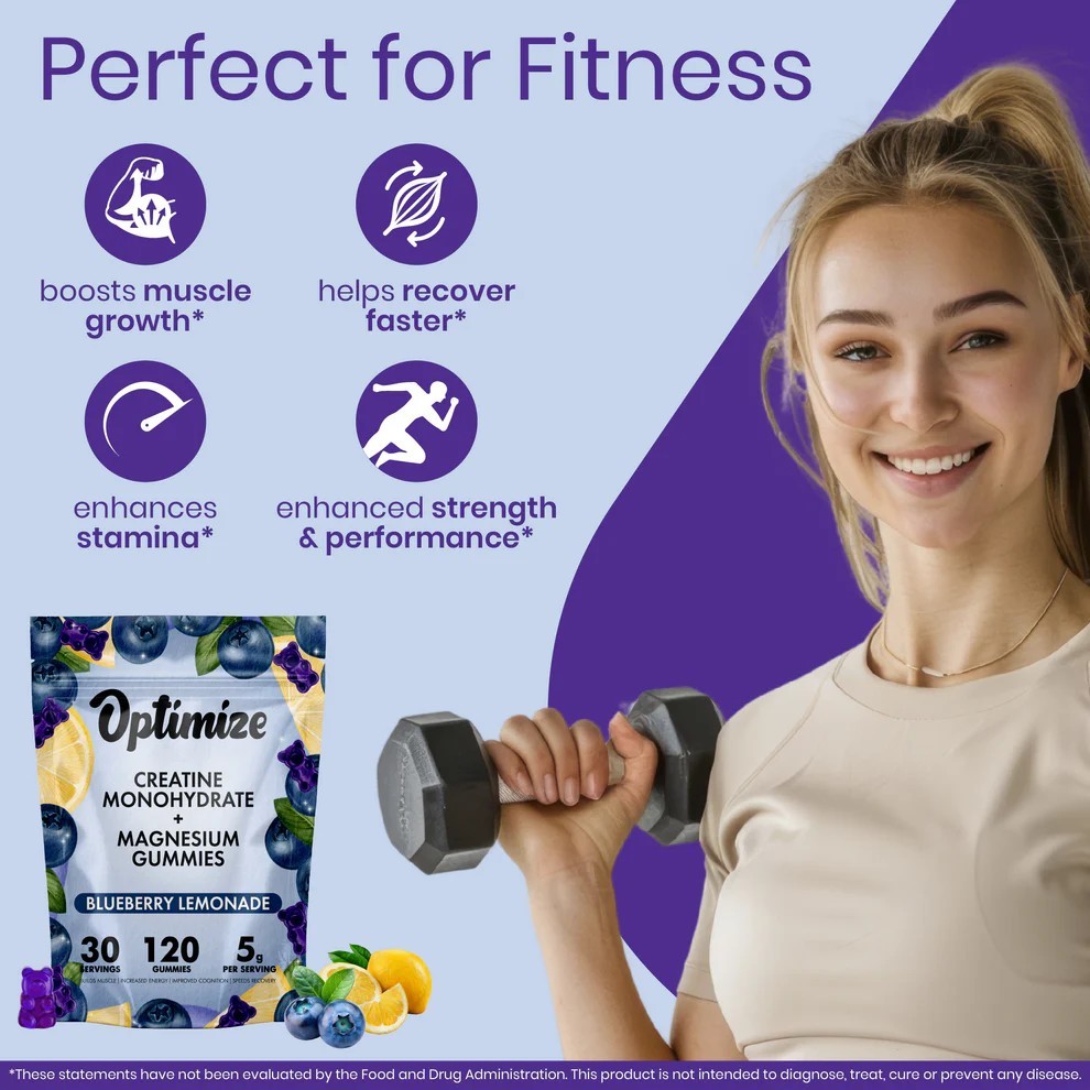 2 PACK Creatine Monohydrate Gummies – 240 Gummies w/ B12 + Magnesium Sugar Free
