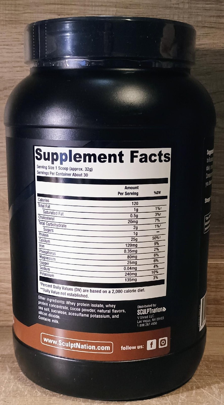 Sculpt Nation by V Shred Protein Powder (Chocolate) Premium Whey Protein Powder