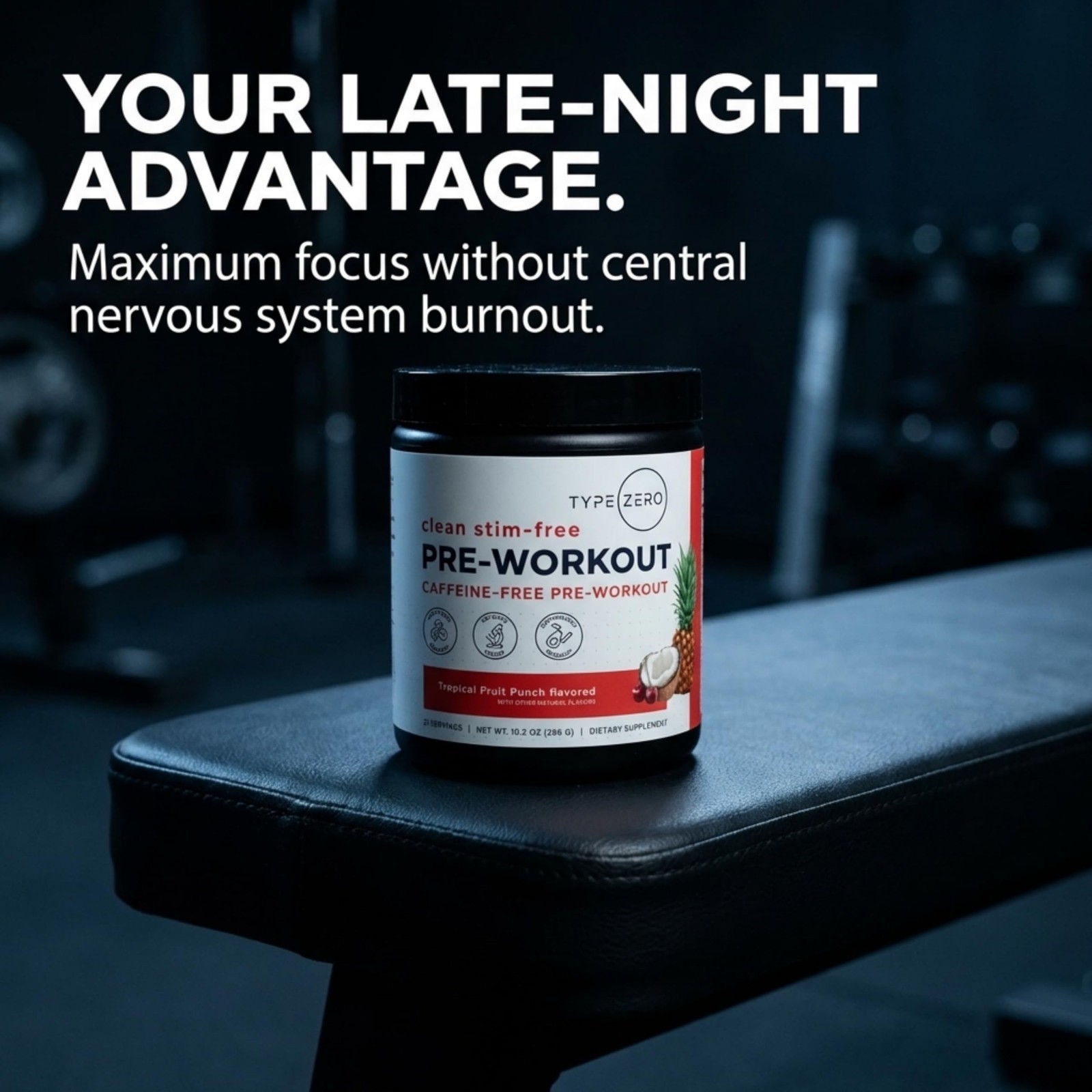 Stim-Free Pre Workout Powder – Tropical Fruit Punch, 21 Servings, Nitric Oxide B