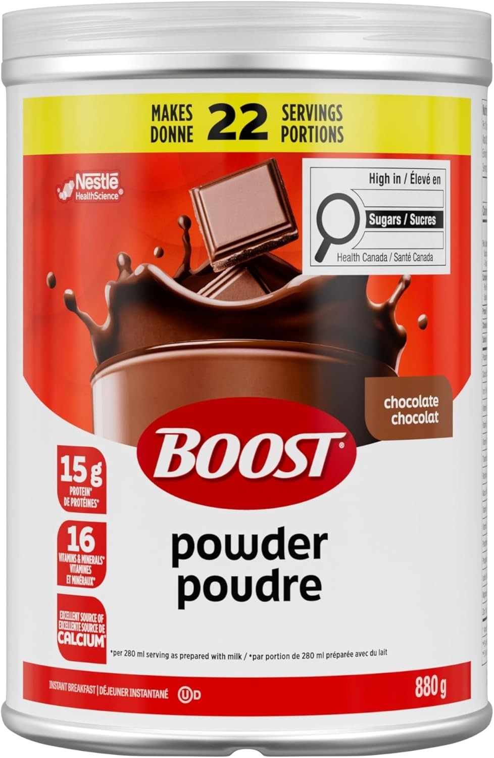 Boost Powder Chocolate Instant Breakfast Drink Mix 31oz 880g Canister Canada