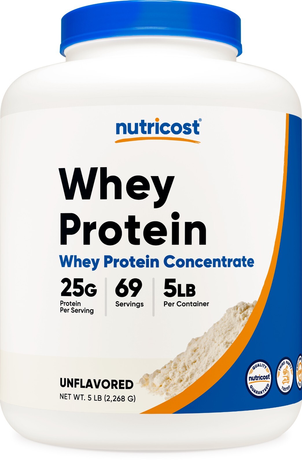 Nutricost Whey Protein Concentrate (Unflavored) 5LBS – Non-GMO Protein Powder