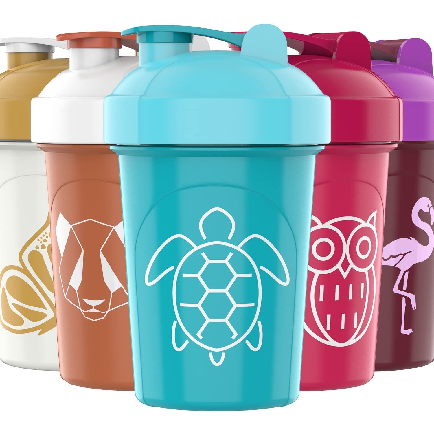 [5 PACK Protein Shaker Bottles for Protein Mixes | Extra Mixing Grid | 20 oz