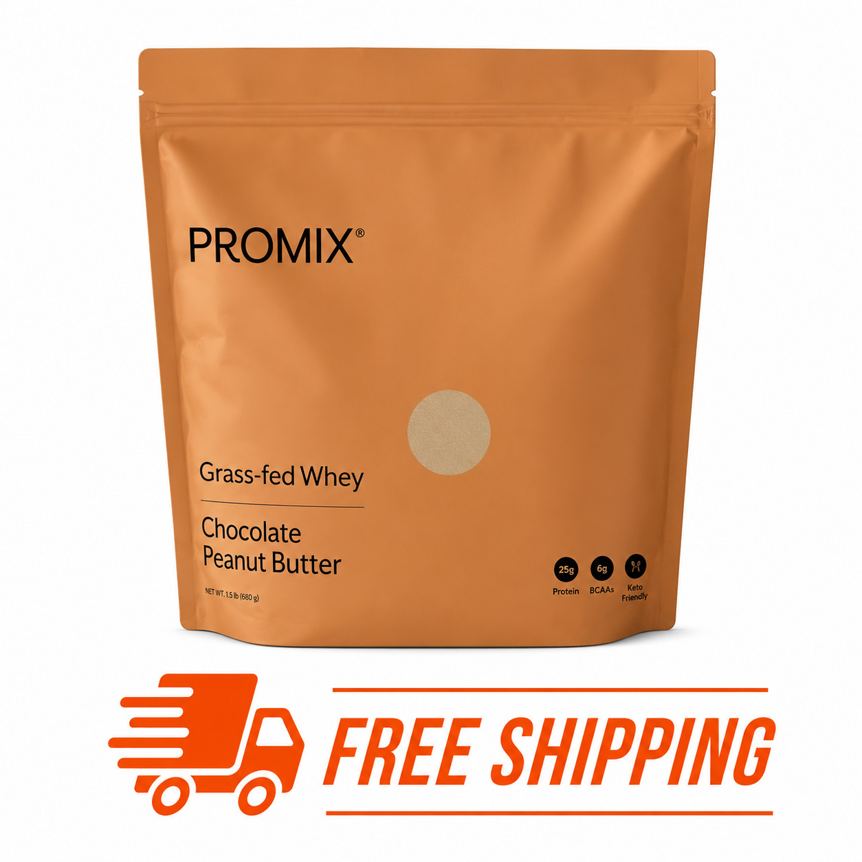 Promix Grass-Fed Whey Chocolate Peanut Butter Protein Powder 1.5 lb