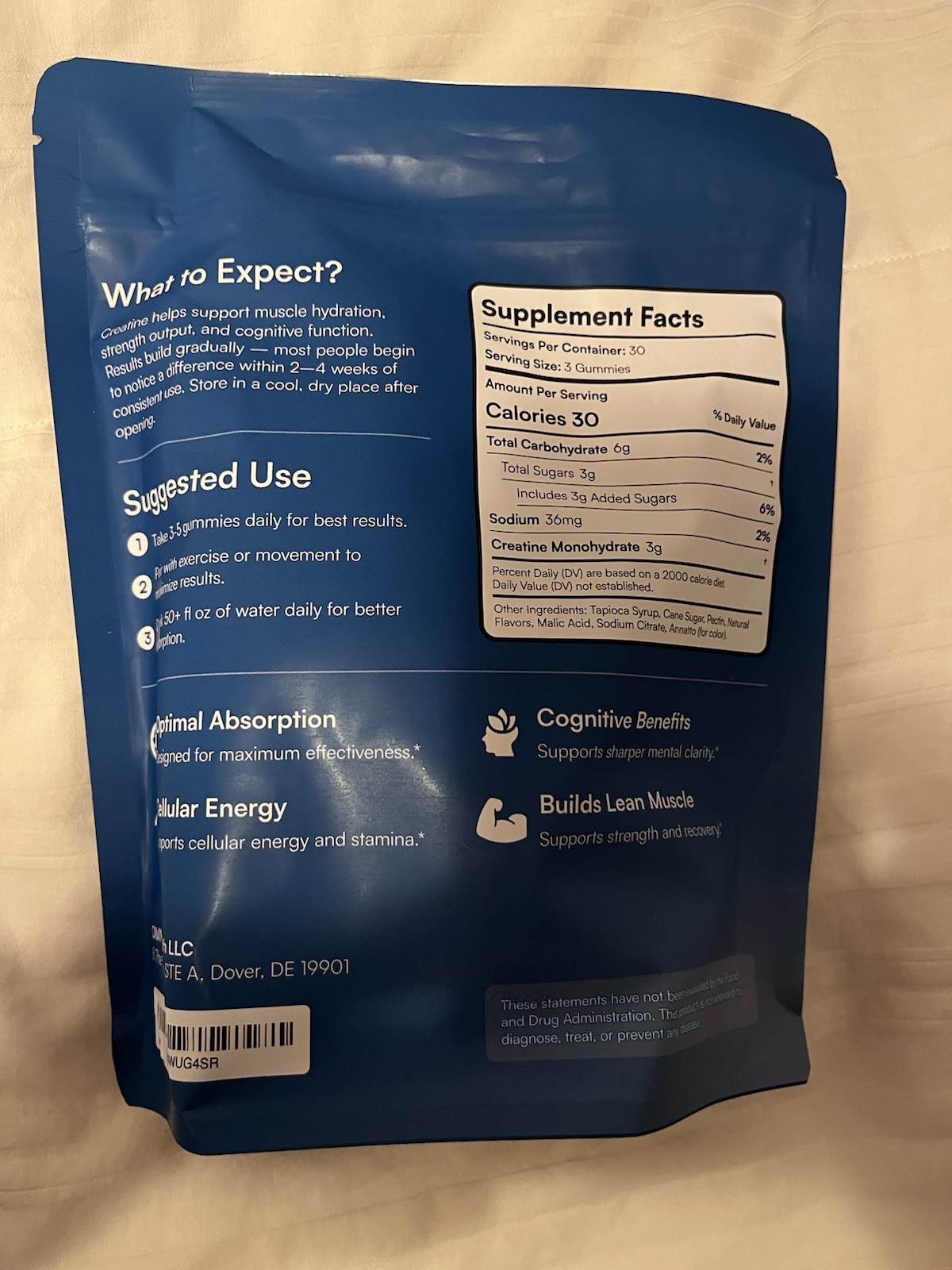 Omni Creatine Monohydrate Gummies Supports Muscle Growth (Peach)
