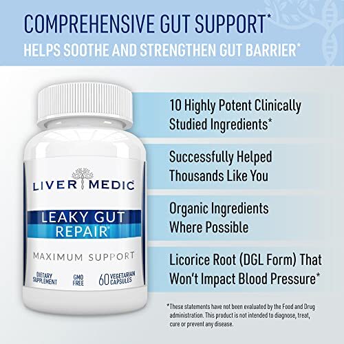 Leaky Gut Repair Maximum Support Gut Health L-Glutamine Slippery Elm for IBS …