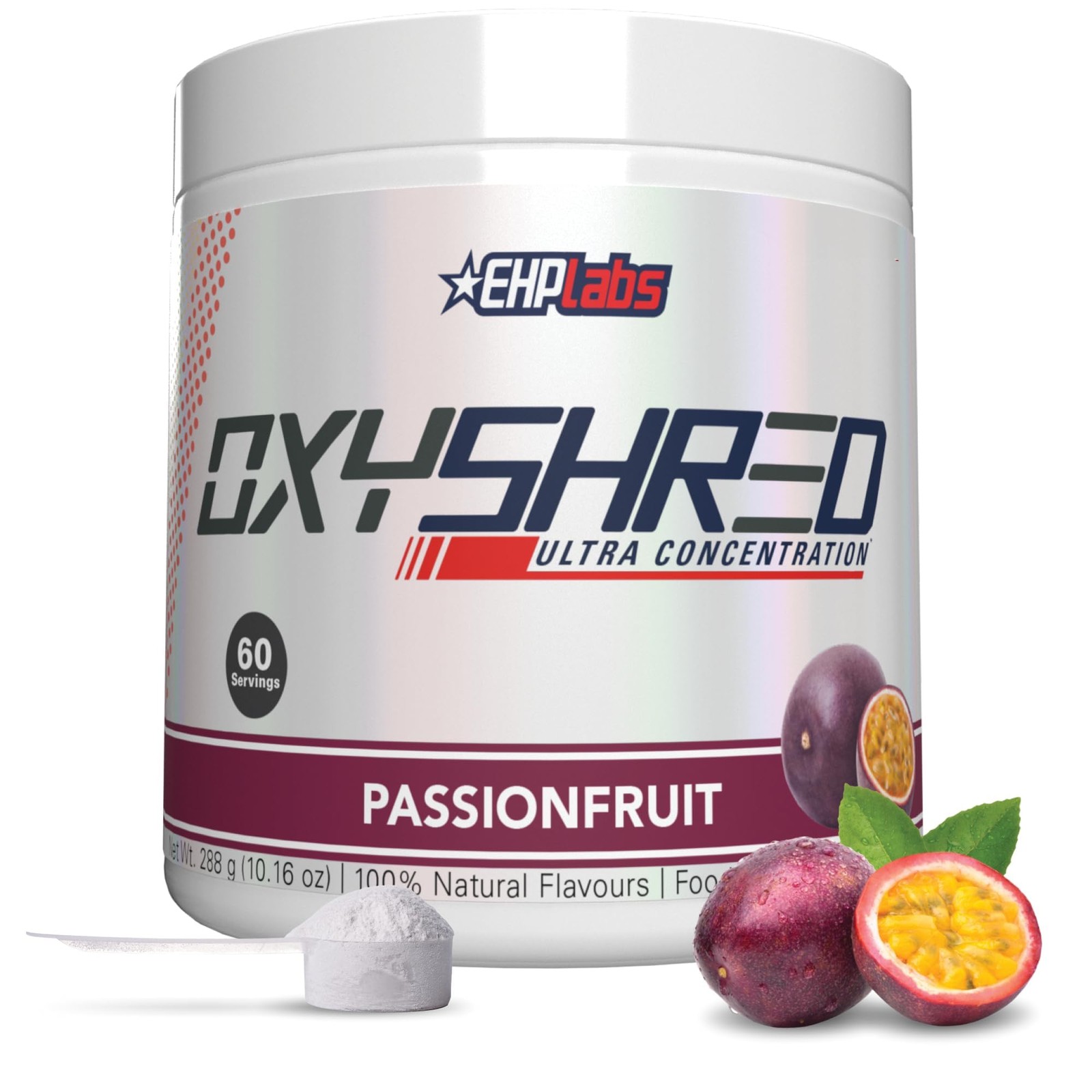 EHP Labs OxyShred Pre Workout Powder – L-Glutamine & Carnitine – Passionfruit 60