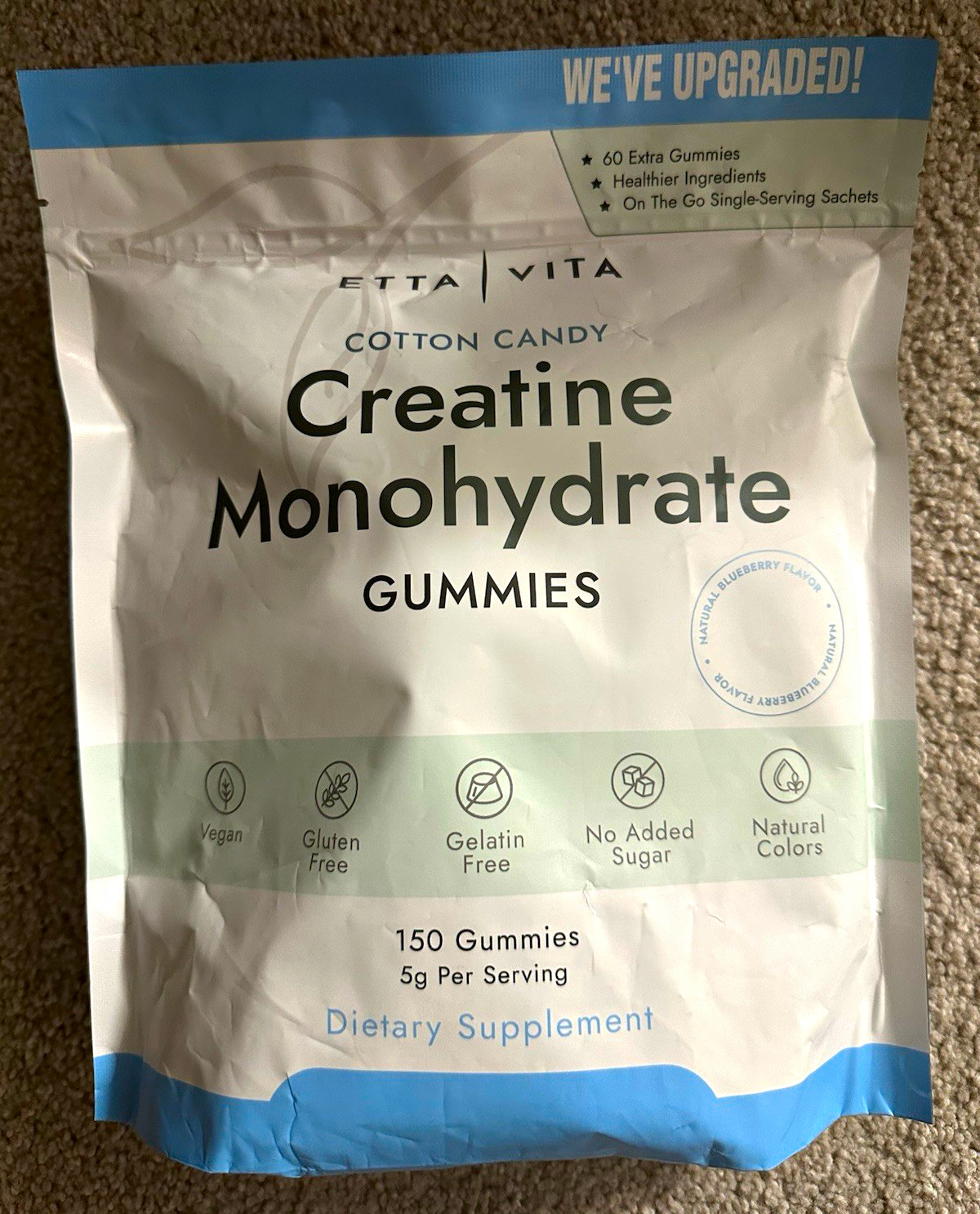 Etta Vita Cotton Candy Creatine Monohydrate Gummies 150 Ct