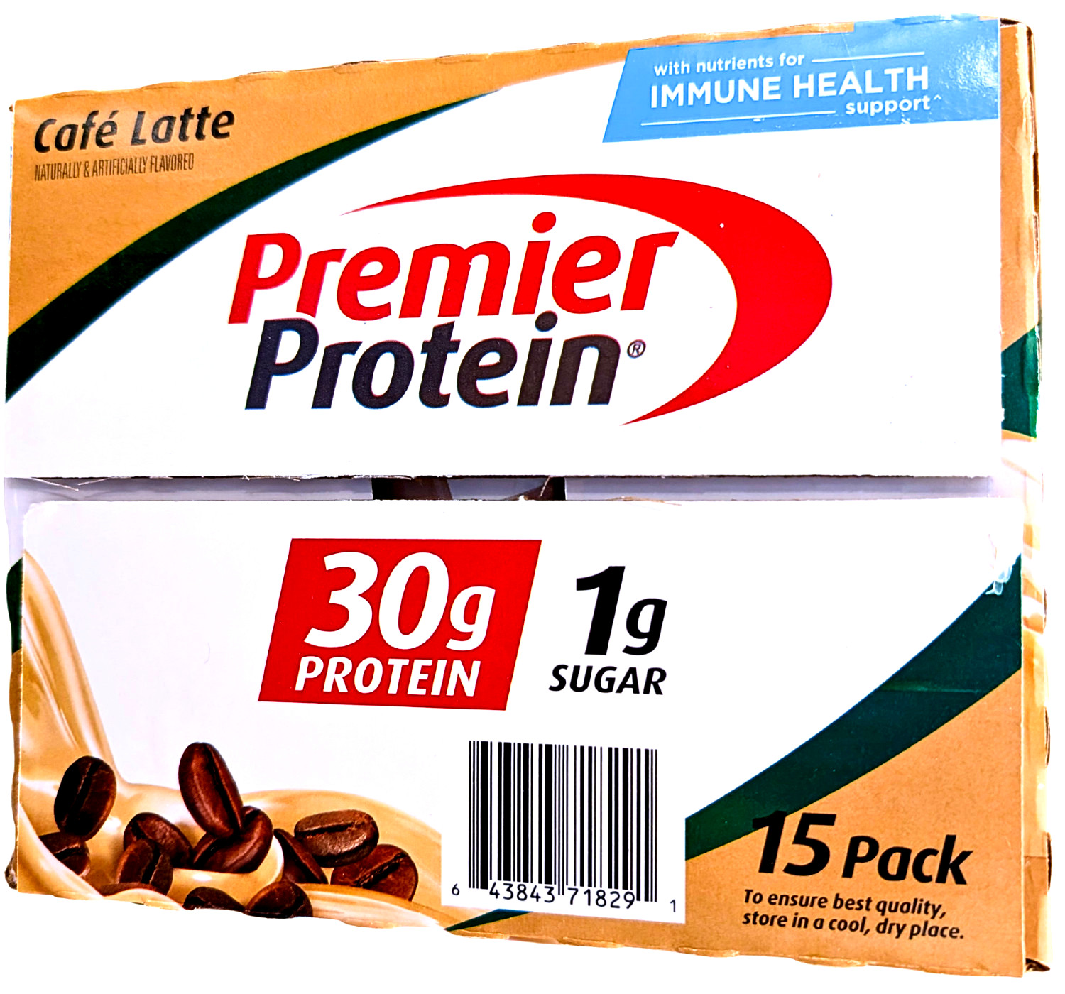 Premier Protein 30g High Protein Shake Cafe Latte 15 x 11 Fl Oz EXP 06/2026