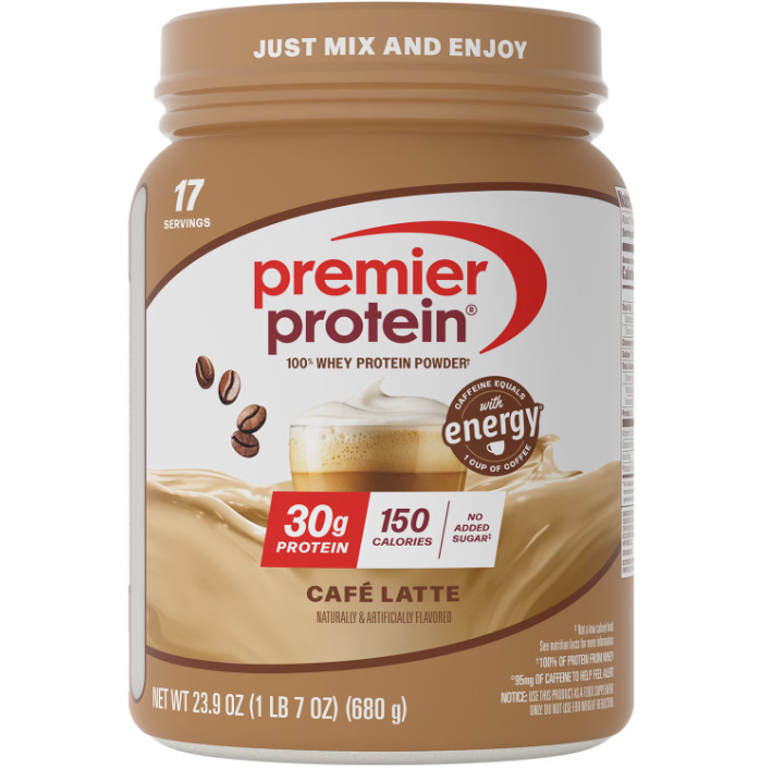 Premier Protein 100% Whey Protein Powder, Café Latte, 30g Protein, 23.9 oz, 1.5l