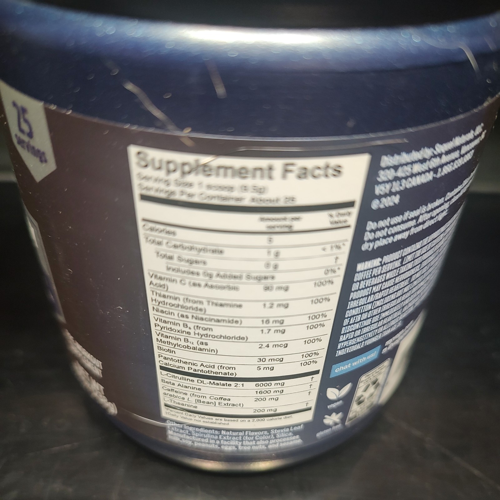 Vega Pre-Workout Energy Blue Raspberry 8.4 oz Powder