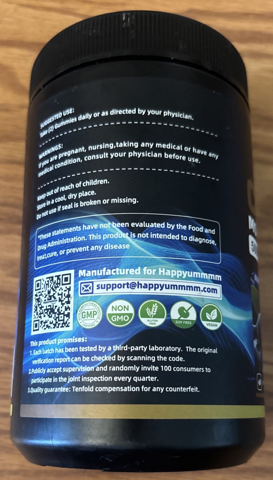 Happyummmm Creatine Monohydrate 5000MG 90 Gummies Blueberry Sugar-Free EXP 11/27
