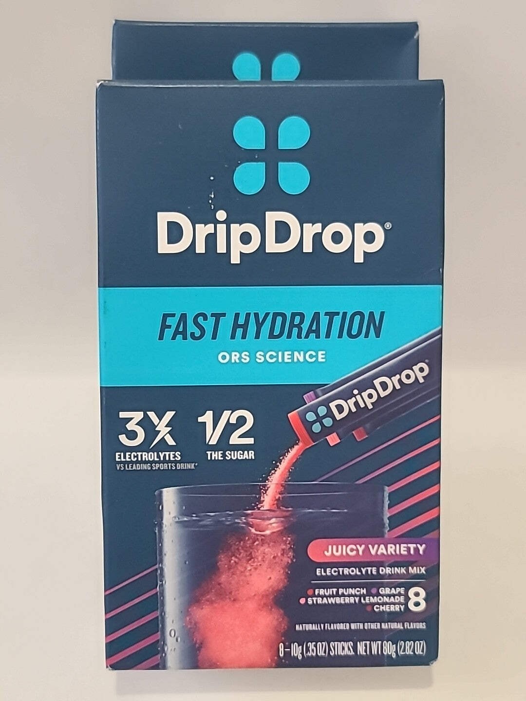 2x Drip Drop Dehydration Relief JUICY VARIETY Powder 8 Stick EXP 10/28