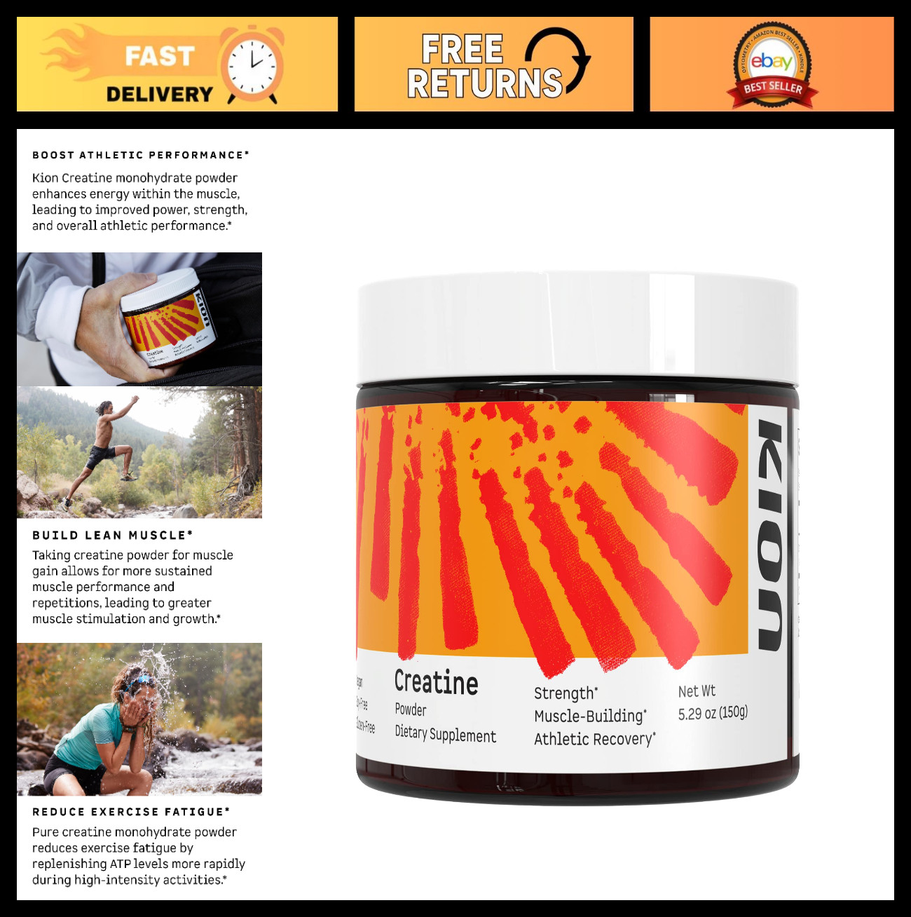 Unflavored Creatine Monohydrate Powder – 5g Micronized Strength & Muscle Boost