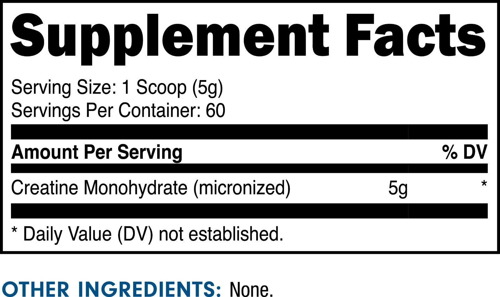 Pure Micronized Creatine Monohydrate – Unflavored, Easy Mix, 5G/Serving, 60 Serv