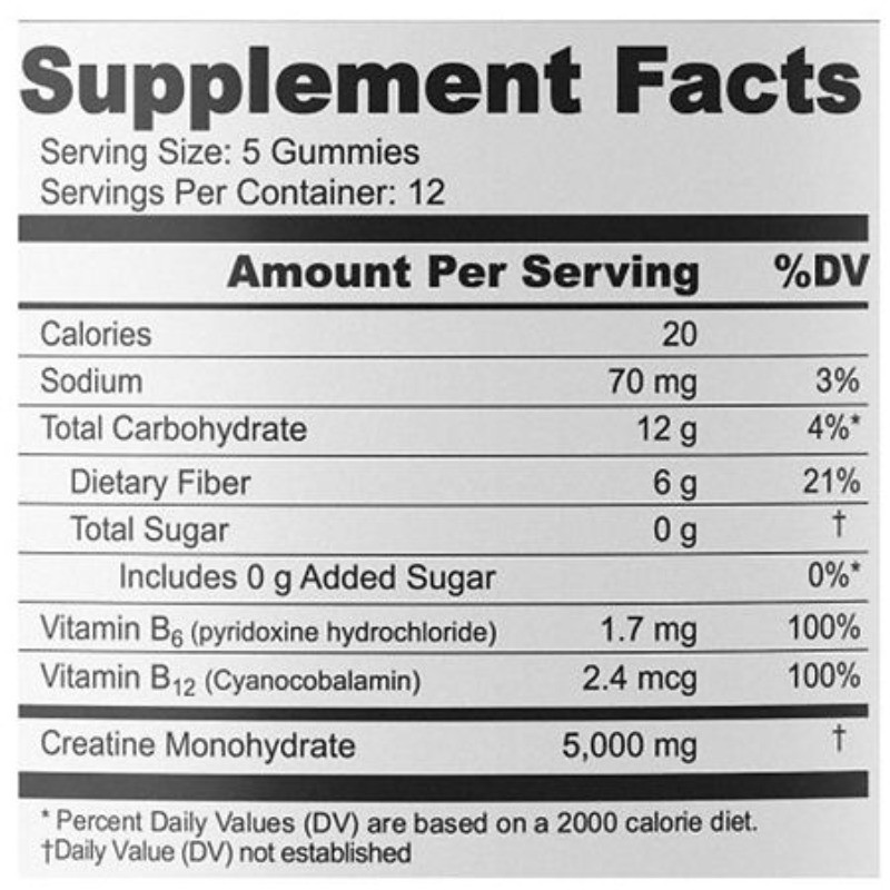 Creatine Monohydrate Zero Sugar Gummies 60.0 ea