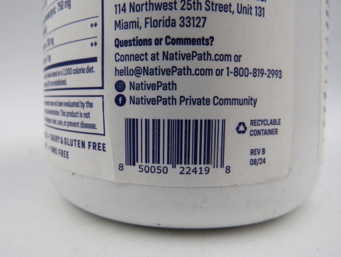 NativePath Collagen PM Chocolate Nighttime Collagen Powder with Magnesium 07/26