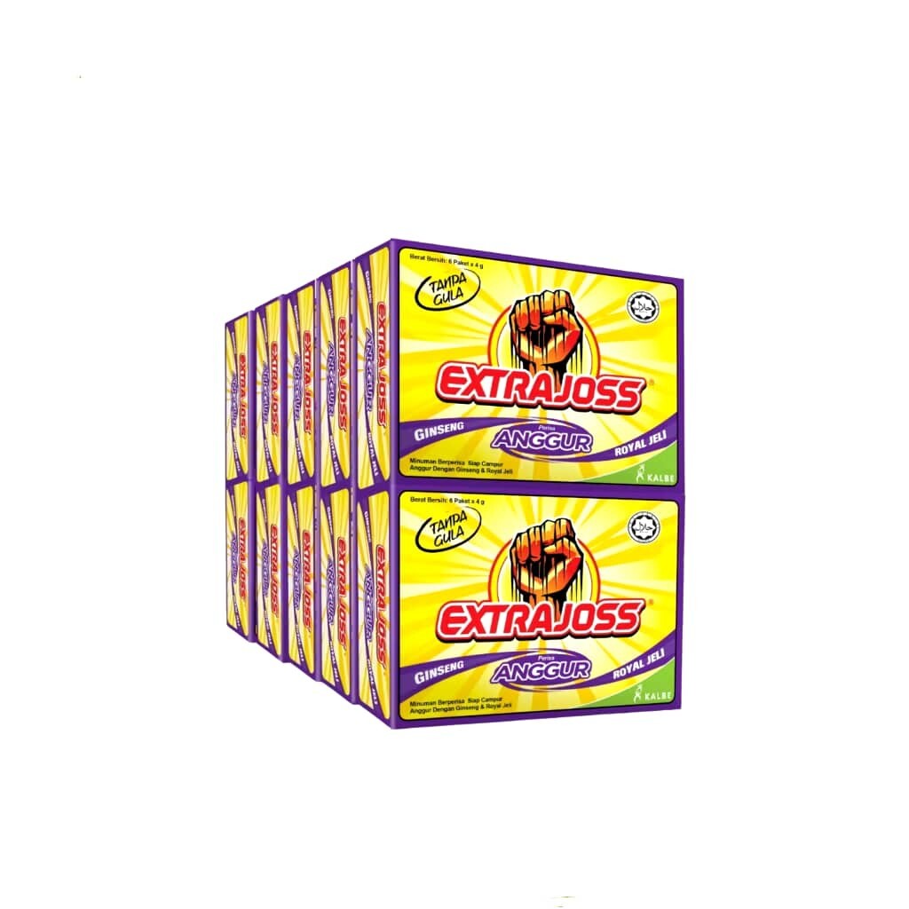 60 Sachet (10box) Extra Joss Grape Sugar Free Energy Drink Powder FREE SHIPPING