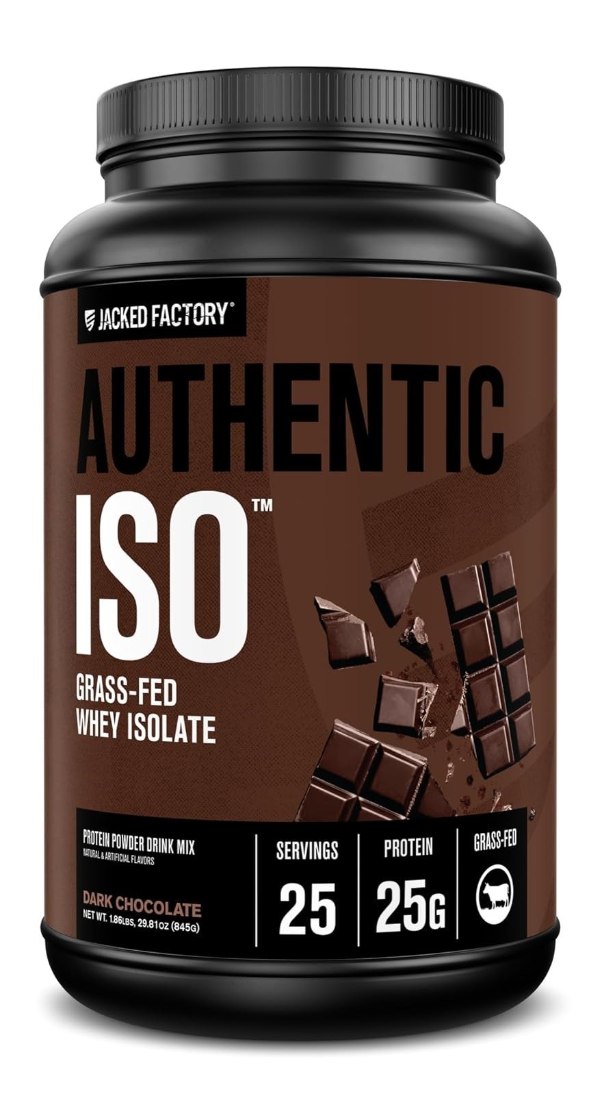 Jacked Factory Authentic ISO Whey Protein Isolate – Dark Chocolate 25 Servings