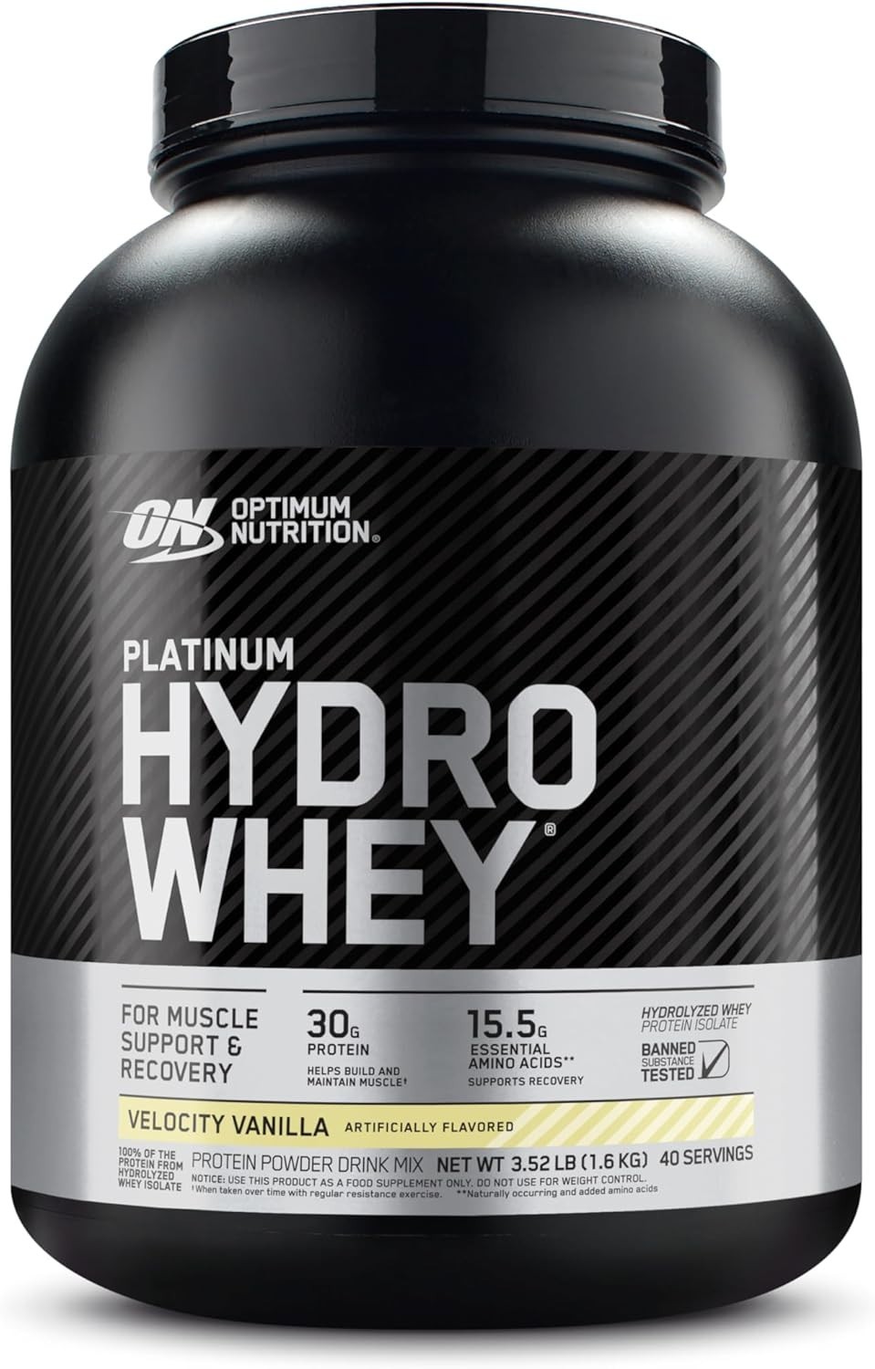 Optimum Nutrition Platinum HydroWhey Protein Powder Velocity Vanilla 3.5 Lbs