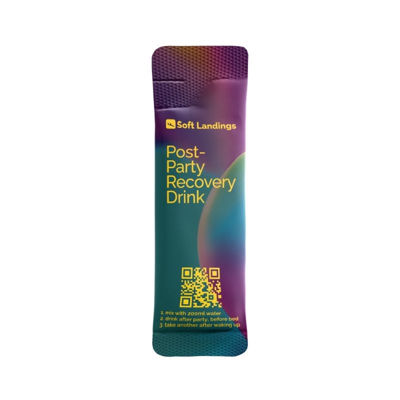 Soft Landings Post Party Recovery Drink Supplement Electrolyte Hydration Rave