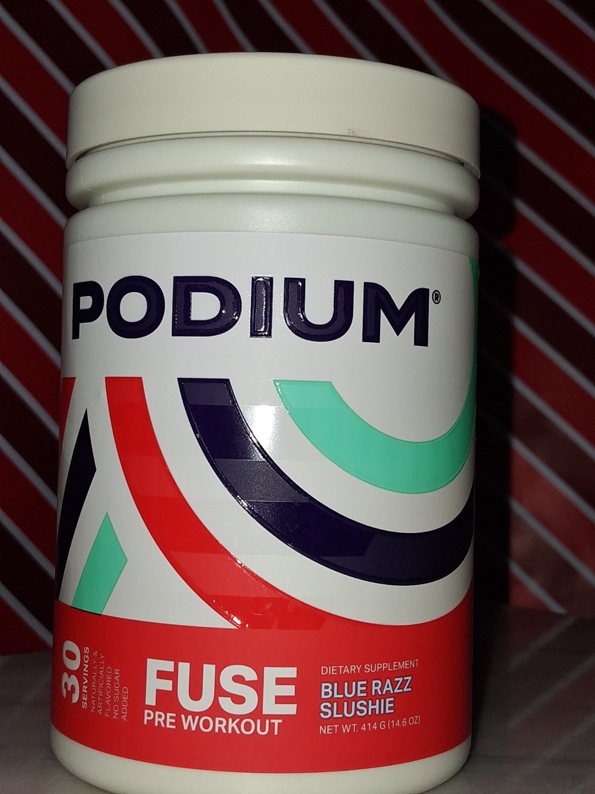 Podium Fuse Pre-Workout Powder Blue Razz Slushie 14.6 oz Gluten-Free