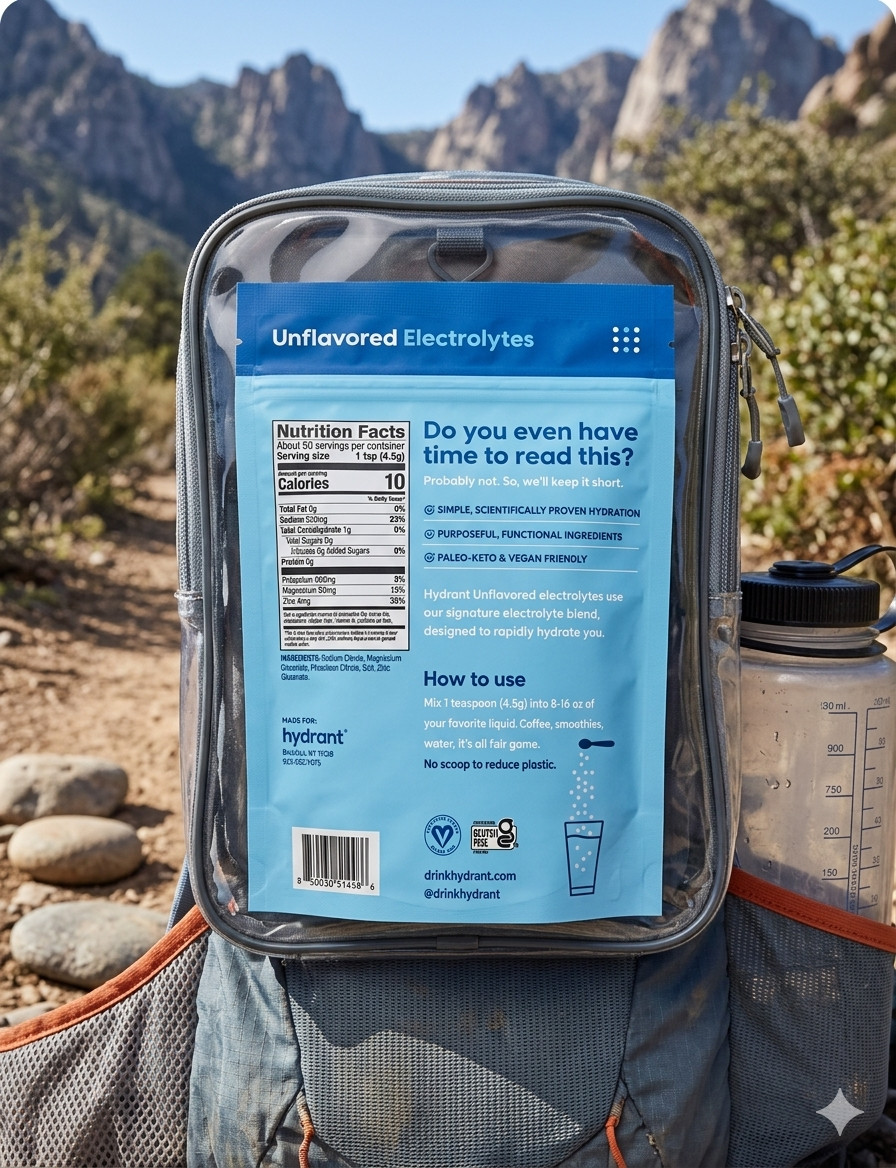 Hydrant – Bulk Hydration Powder, Unflavored, 50 Servings Fast Acting Electrolyte