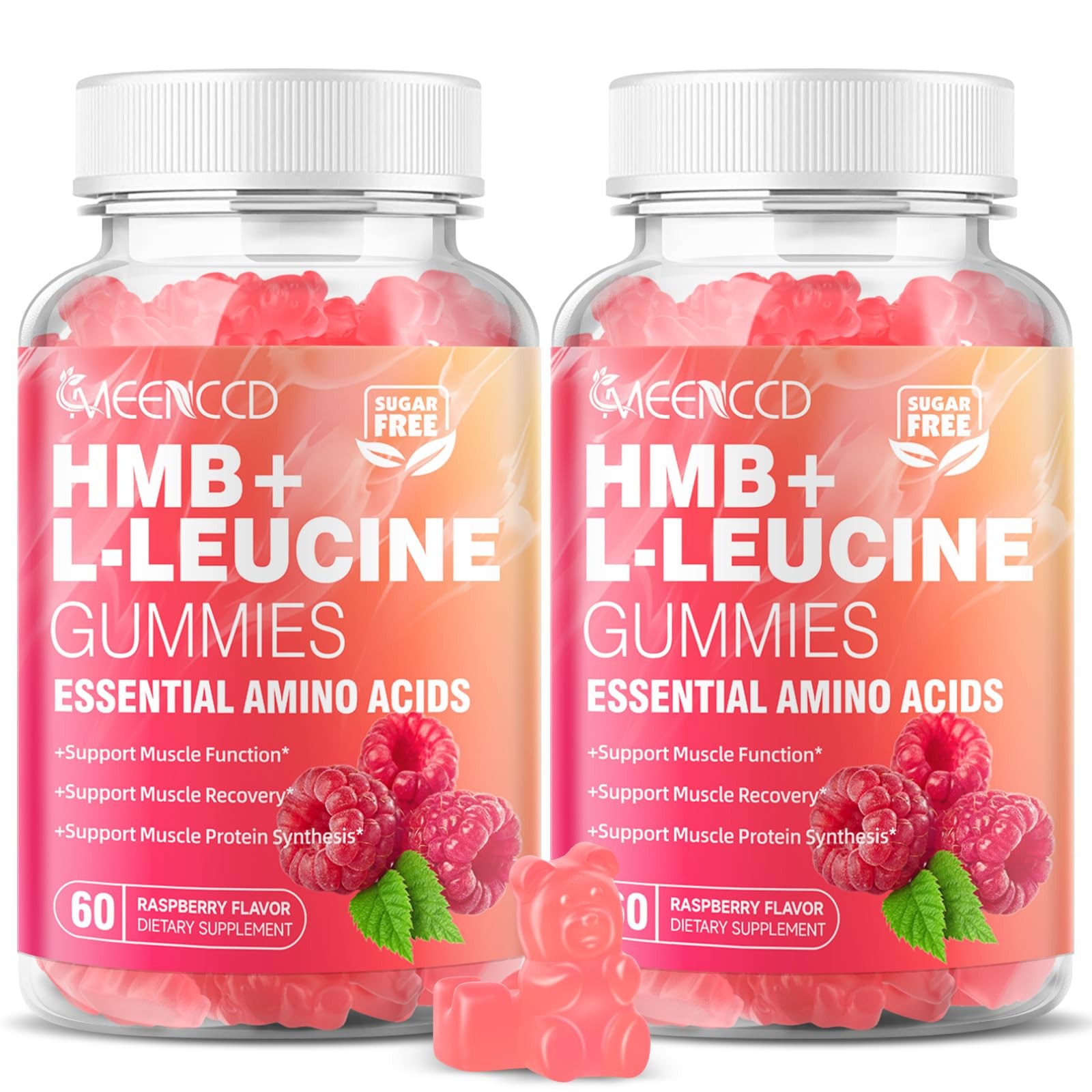 MEENCCD 2 Pack HMB and LLeucine Gummies, HMB and Leucine Amino Acid for Muscl…