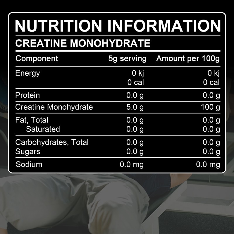 Creatine Monohydrate Powder Increase Strength Muscle Gain 5000mg Per Serv (5g)