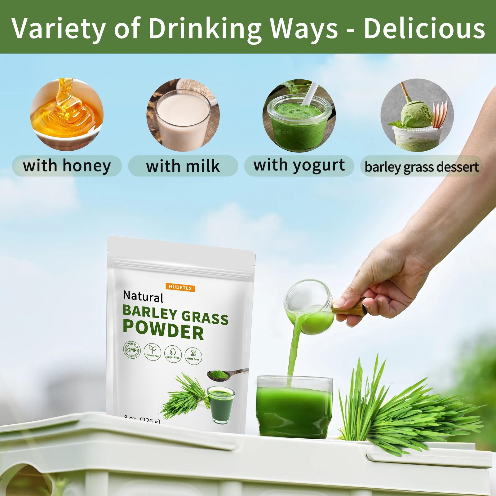 Barley Grass Juice Powder ，Rich in Chlorophyll & Natural 8 Ounce (Pack of 1)