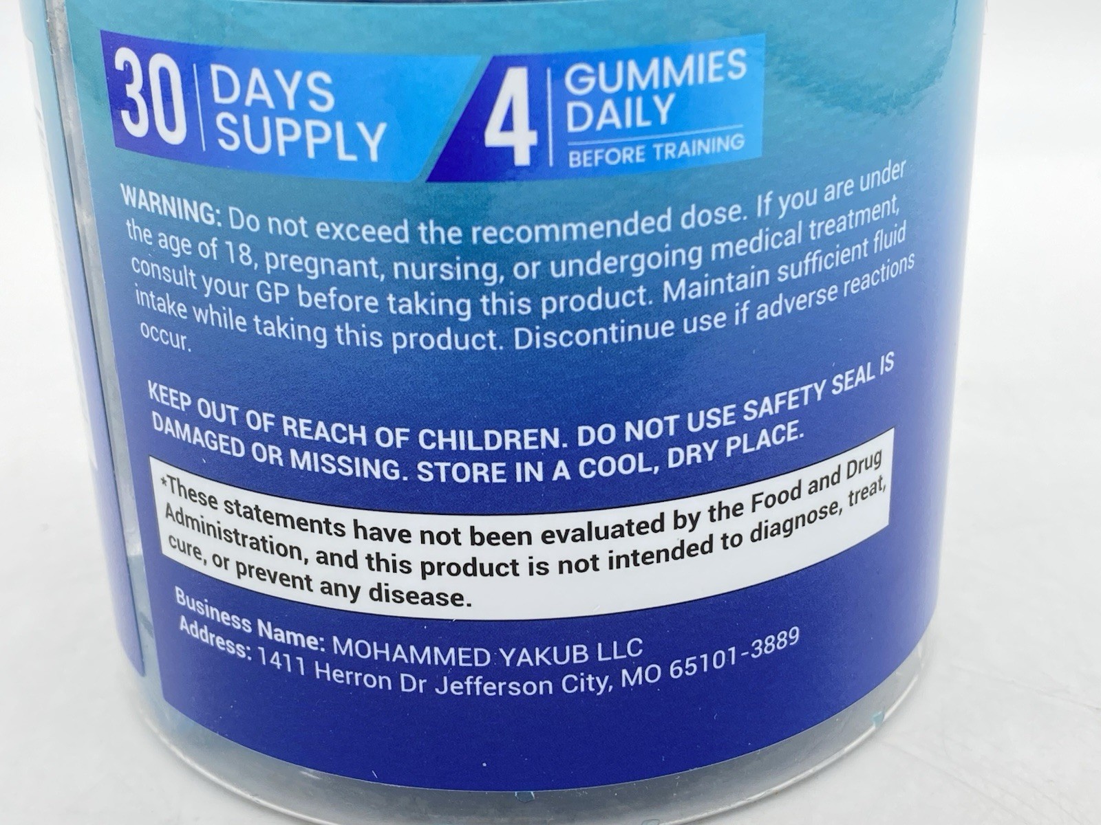 Cnthdi Creatine Monohydrate Gummies Blueberry Gluten-Free Soy-Free 6000mg 120 Ct