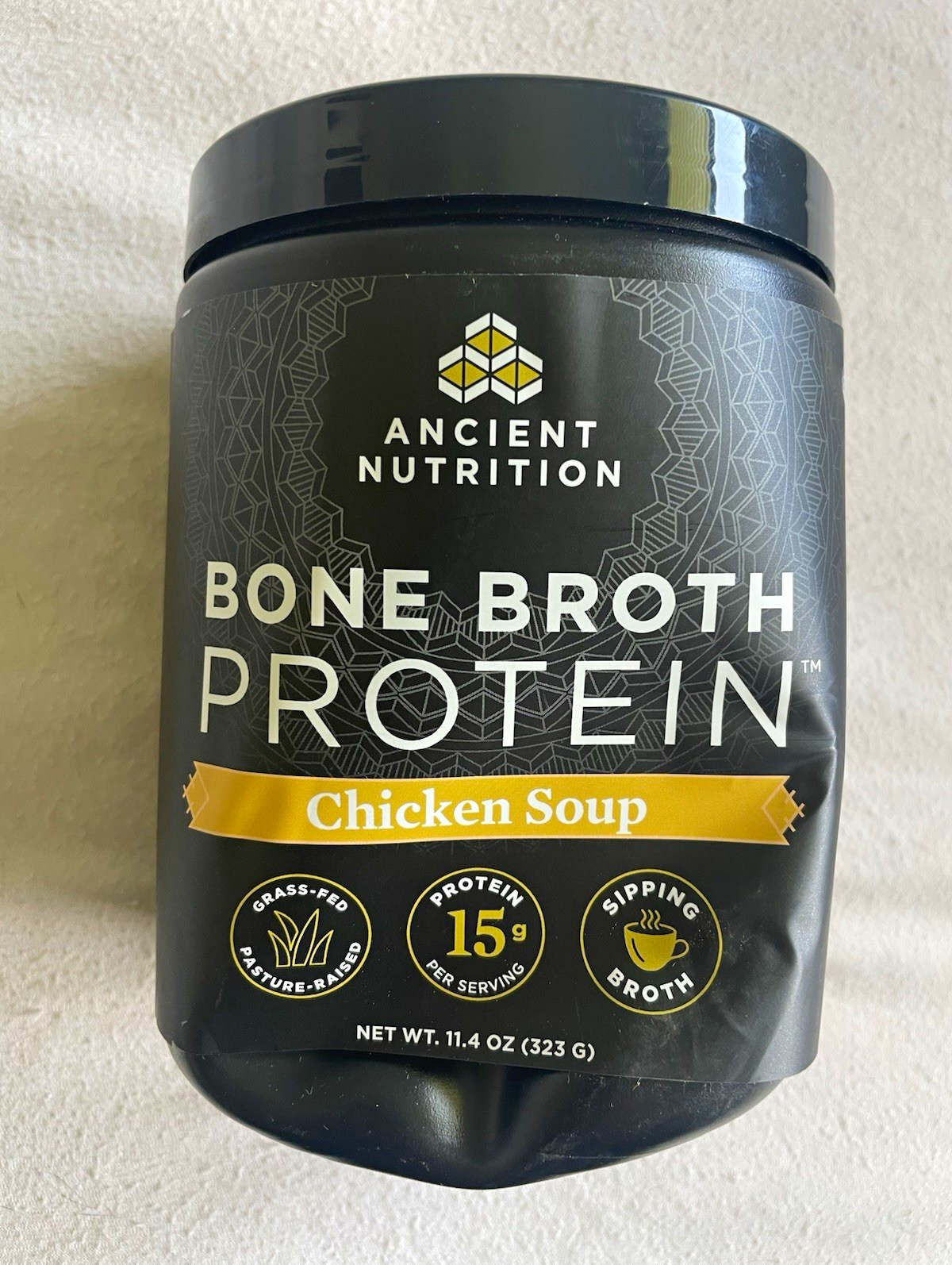Ancient Nutrition Bone Broth Protein Powder Chicken Soup 11.4 oz 15 Servings