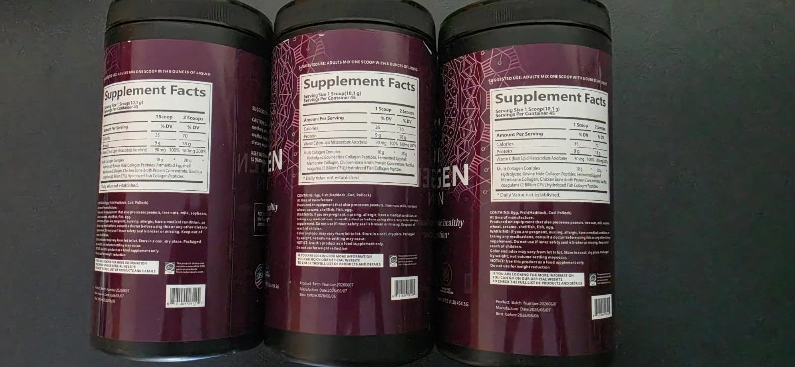 3-Pack Ancient Nutrition Collagen Protein Powder Probiotics Unflavored 16 Oz