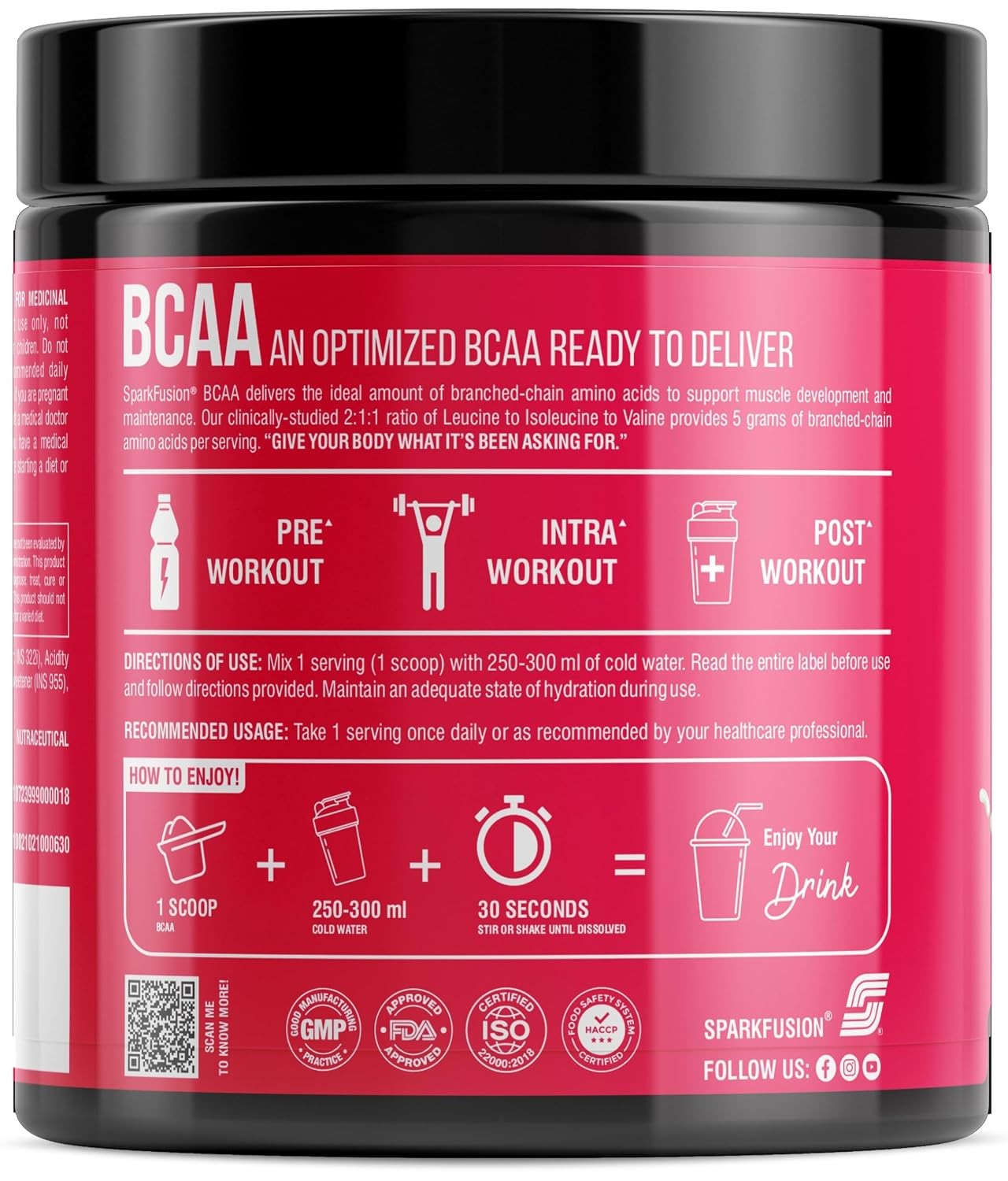 Sparkfusion BCAA Powder Smash Apple Flavour 250gm