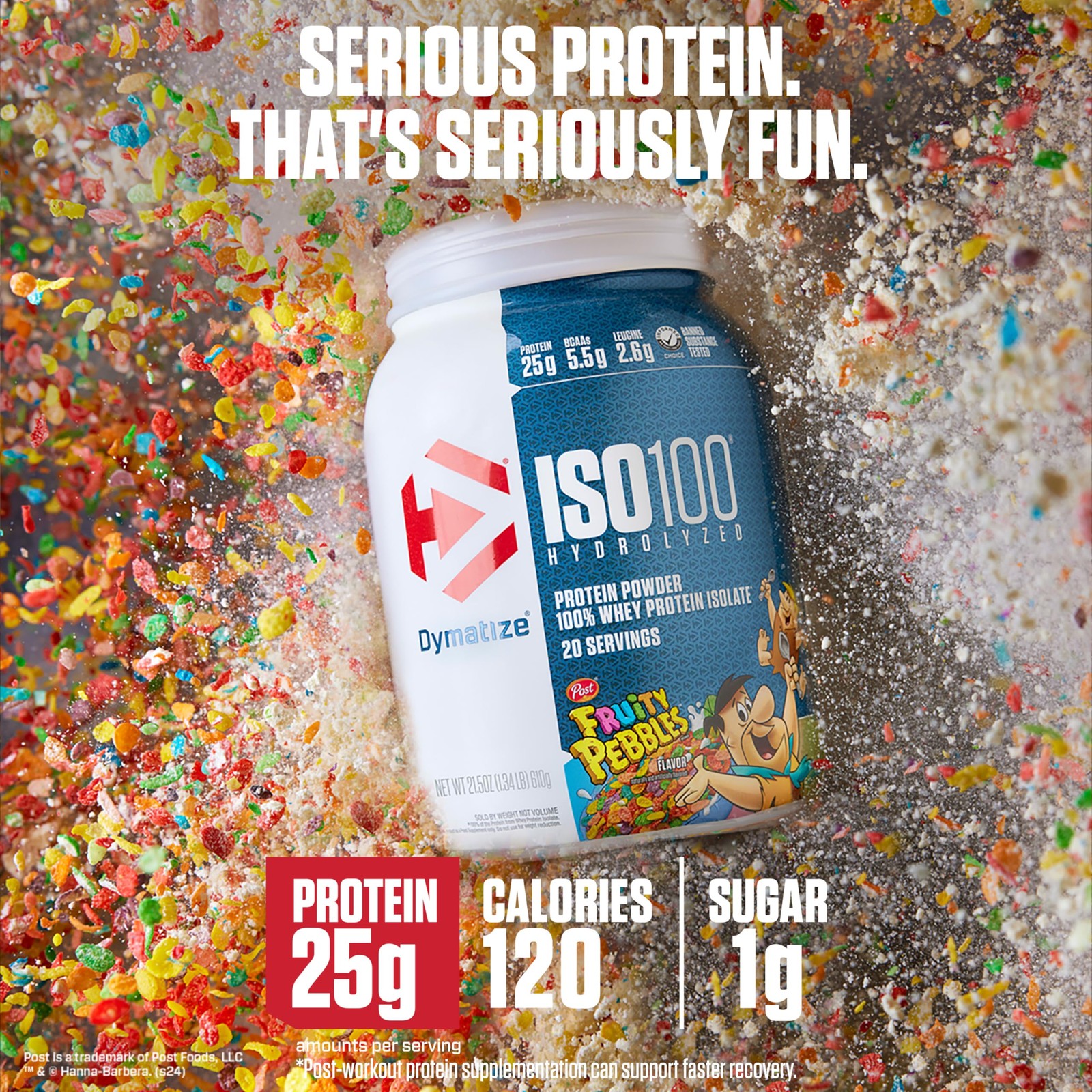 Dymatize x Fruity Pebbles ISO100 Whey 1.34 Pound (Pack of 1),