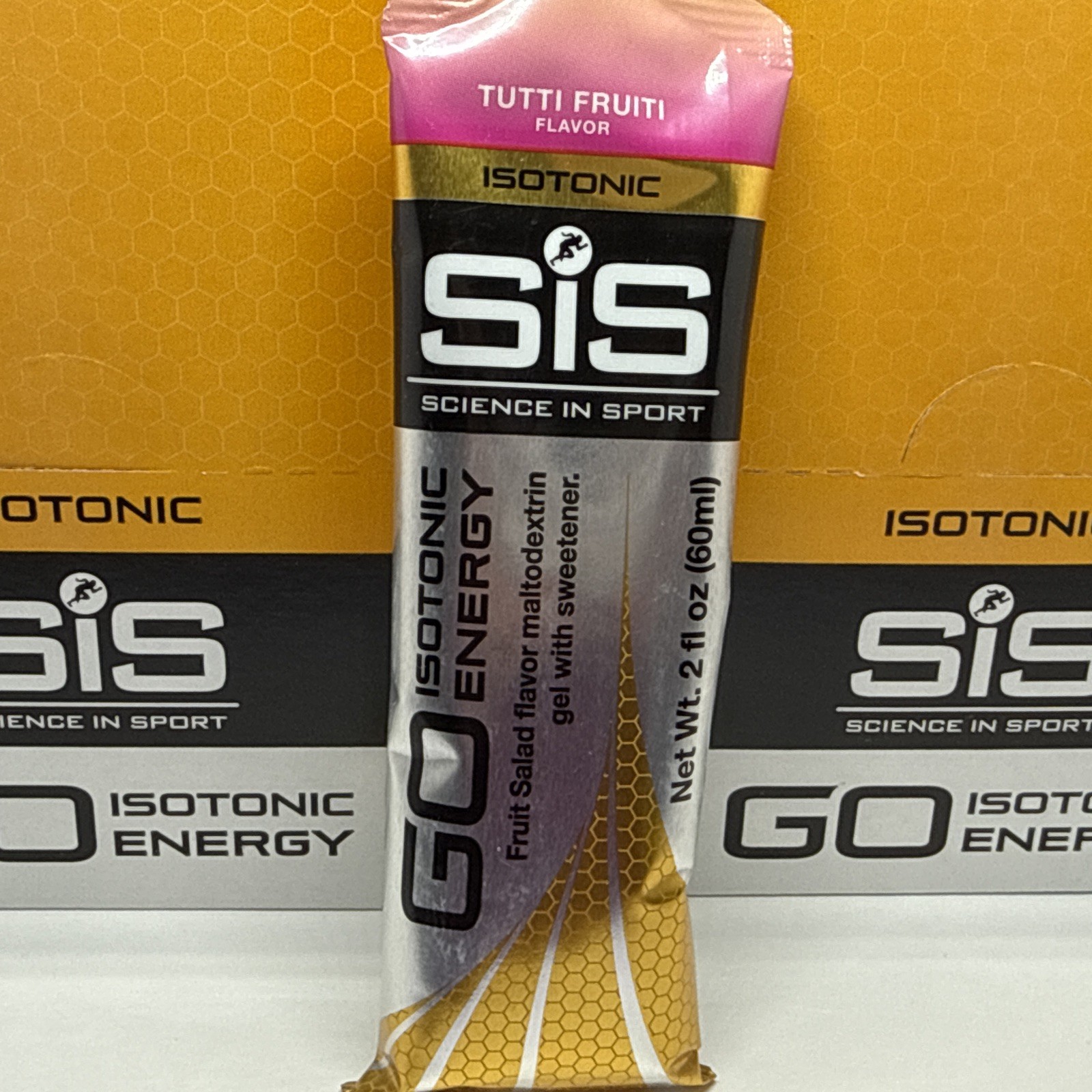 60 Pack Science in Sport Energy Gel SIS Go Isotonic Energy TUTTI FRUTTI BB 08/26