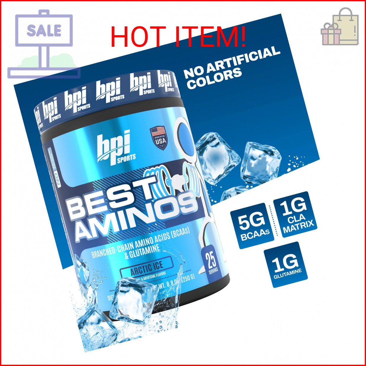 BPI Sports Best Aminos – BCAA Powder Post Workout & Glutamine Recovery Drink wit