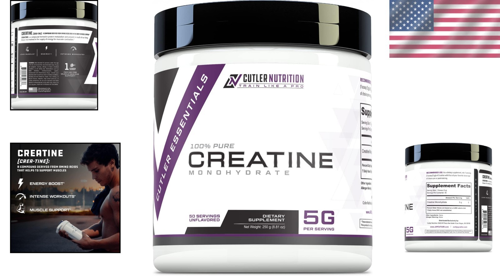 Pure Creatine Monohydrate – 5g for Muscle Growth & Strength – 50 Servings