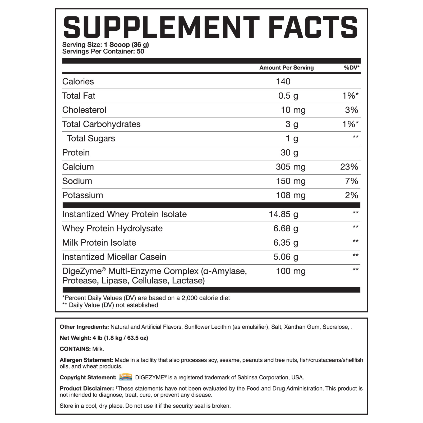 Magnum Nutraceuticals Quattro 4lb Vanilla Isolate Protein Powder 9/2028exp