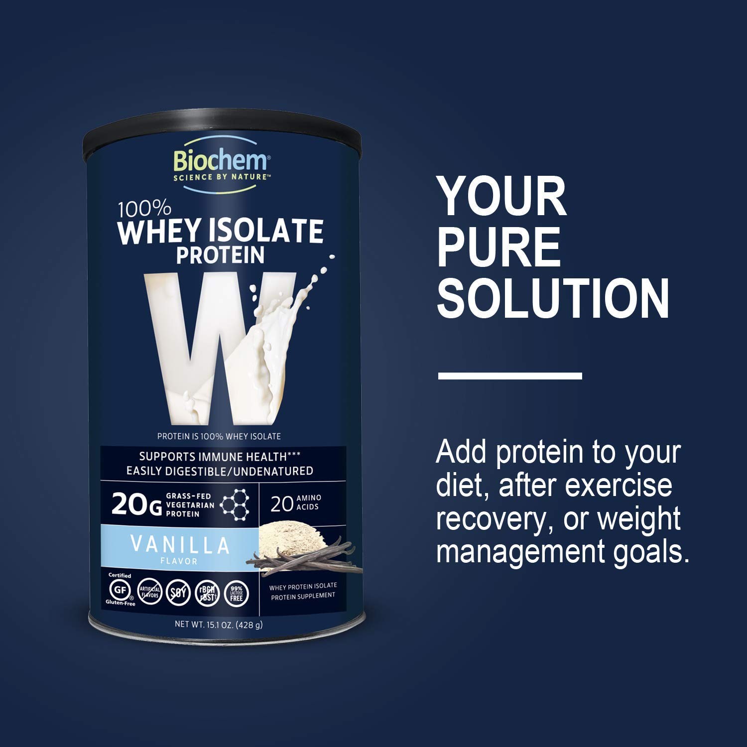 Grass Fed Whey Protein Powder 15.1 Ounce 20g Protein Variety of Flavors