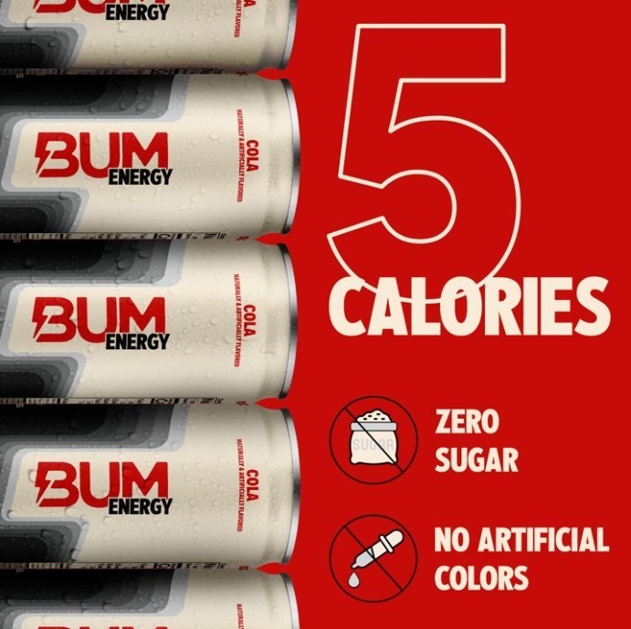 BUM Energy Drink Cola 112mg Natural Caffeine 12 oz 12 Pack, Flash Sale