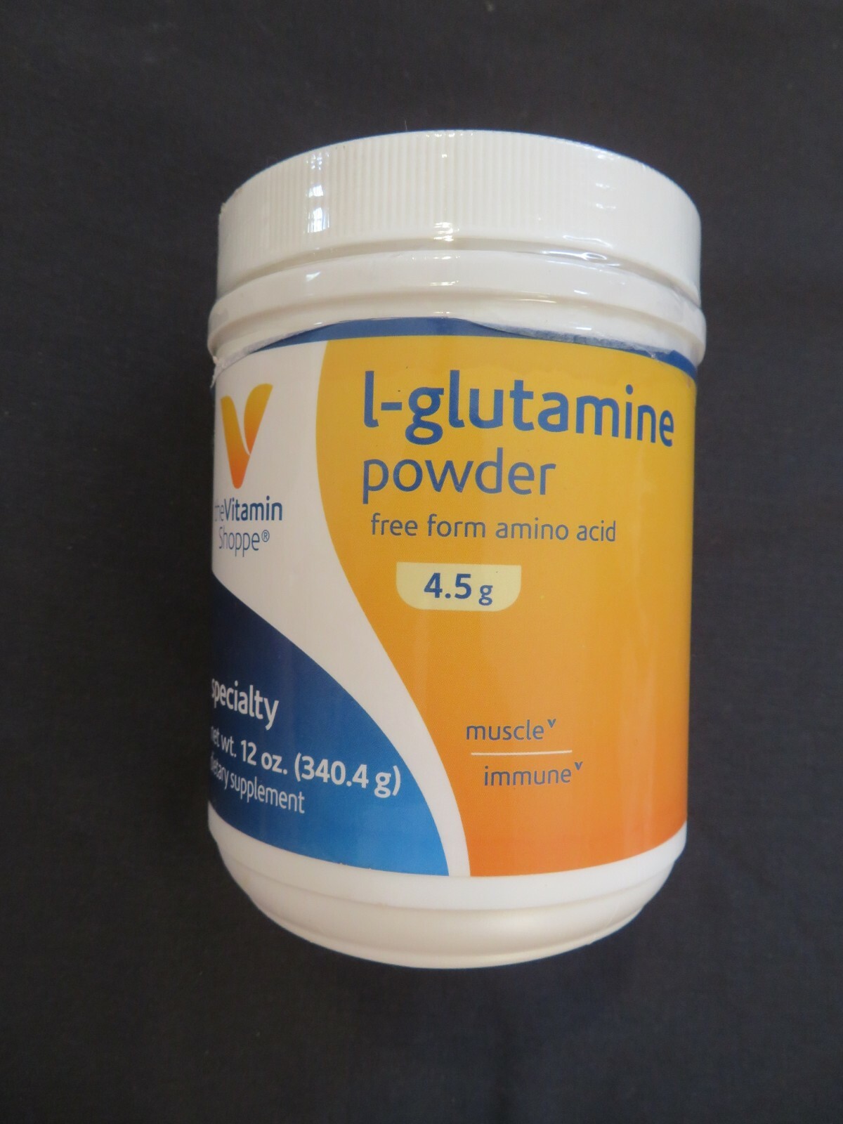 The Vitamin Shoppe L-Glutamine Powder 4.5 g Amino Acid 12 Oz 75 Servings @7
